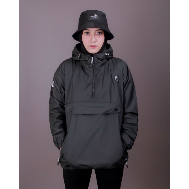 The Bojiel Black Jaket Cougle Simple Jaket Parasut Jaket Outdoor Jaket Cagoule JNK