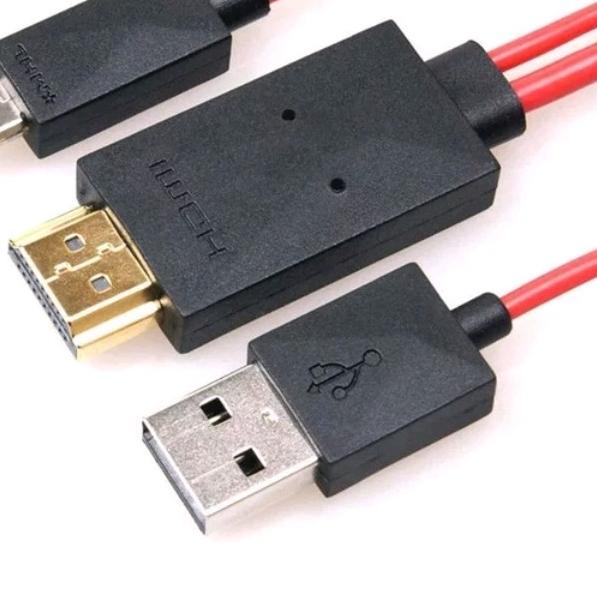 kabel HDMI MHL micro usb to HDMI - Merah