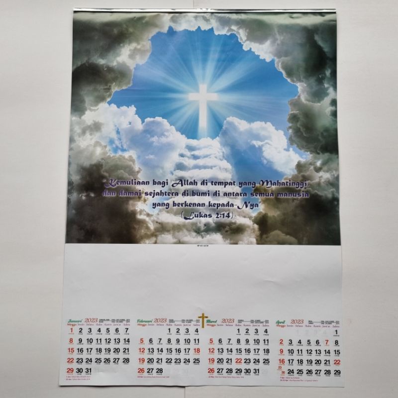 kalender dinding 2023 caturwulan 3 lembar gambar rohani