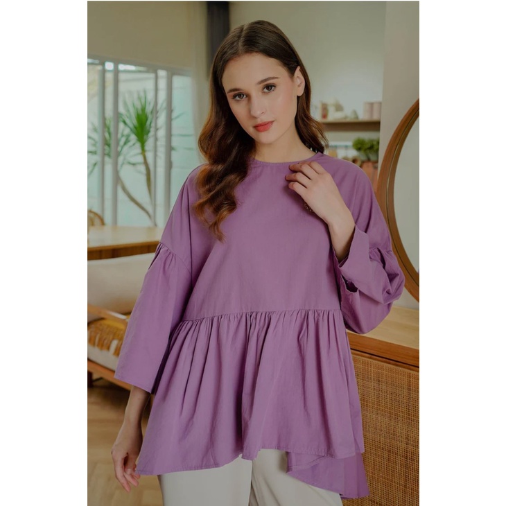 Naura Blouse - Purple Peach Dusty Pink Benang jarum benangjarum XS S M L XL XXL buttonscarves nada s