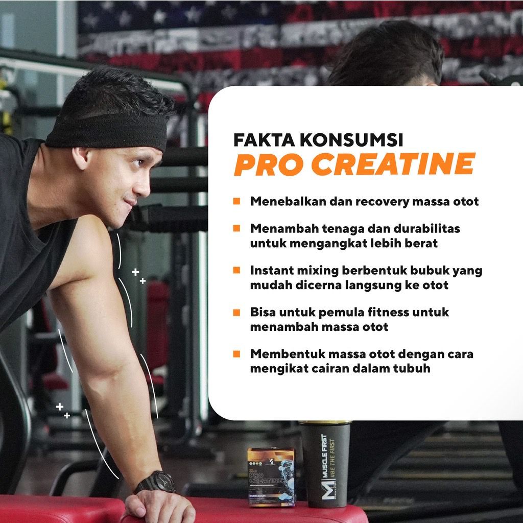 Muscle First Pro Gold Creatine 360gr 60 serving Pouch 420g Unflavored 125g Creatin Monohydrate Kreatin Suplemen Gym Fitness