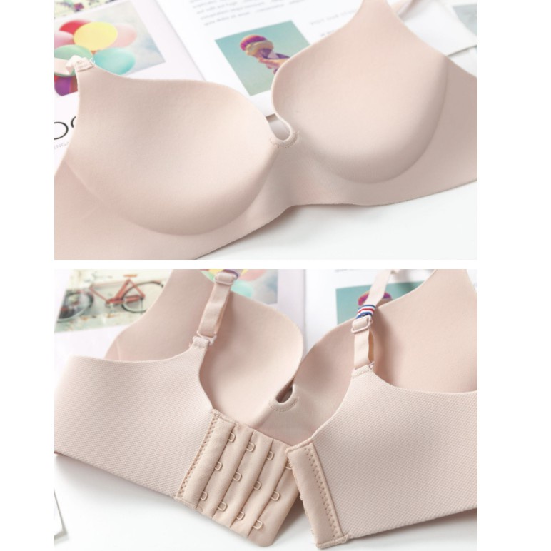 Seamless Bra Busa Tanpa Kawat BH Push Up Bisa Dilepaskan Bra Half Cup Dalam Nirkabel Tipis One-Piece  Bra 201