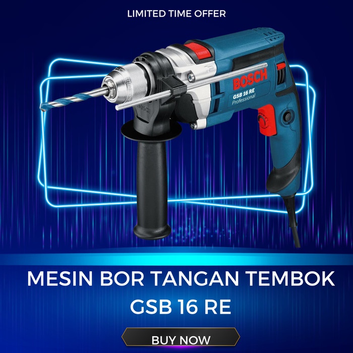Mesin Bor Tangan Tembok GSB 16 RE 16 MM IMPACT DRILL 750 WATT
