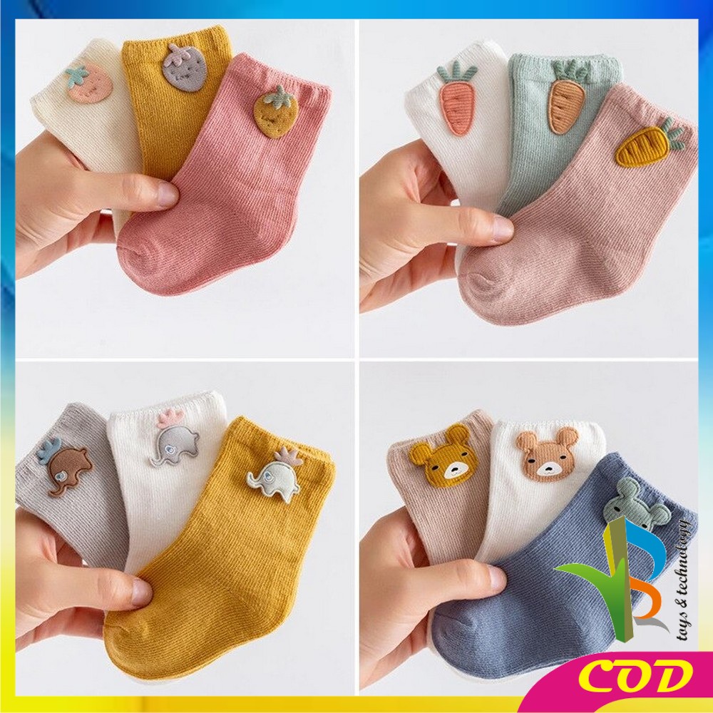 RB-P88 Kaos Kaki Anak Cotton 3IN1 Baby Socks Kaos Kaki Bayi Laki Laki / Perempuan Bahan Katun