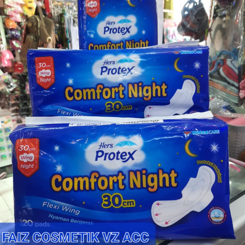 Hers Protex Comfort Night 30cm wing(20pads)(JUMBO BESAR JOSS)