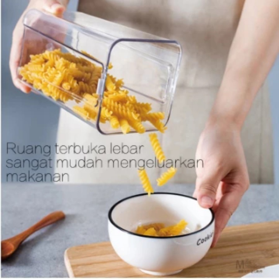 Toples Kedap Udara Bening Tempat Penyimpanan Makanan Snack Cereal Cake