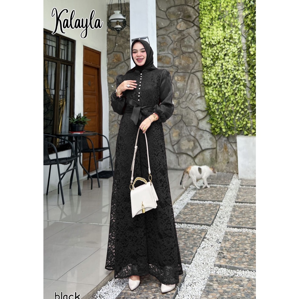 GAMIS PESTA KONDANGAN ORGANZA KALAYLA DRESS BRUKAT CANTIK