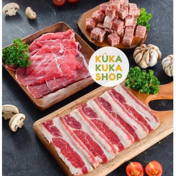 

Terlaris! Bundling Beef Slice Aust Low Fat 500Gr + Us Shortplate 500Gr Aice.Kila