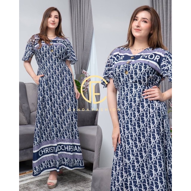 Daster Arab Dlusia DELIA CANDA Dress Rayon Motif Branded