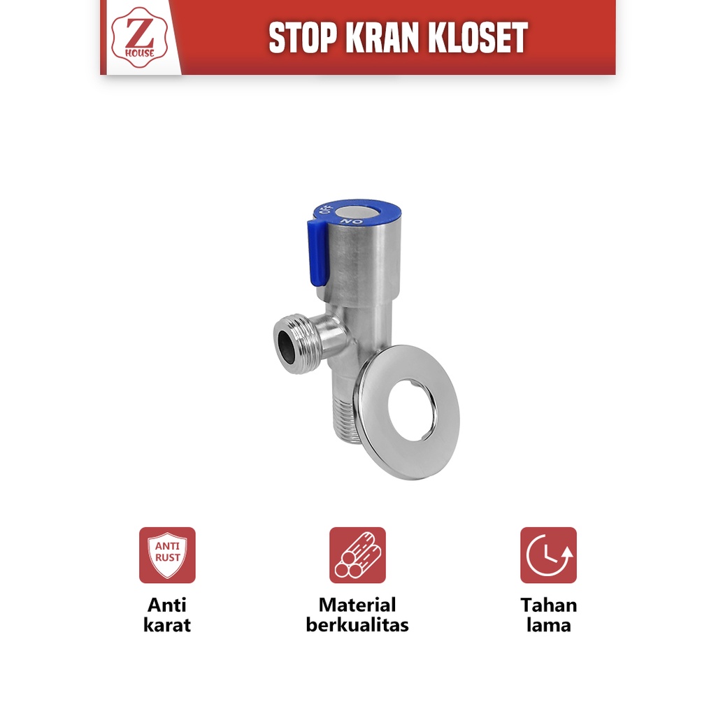 Stop Kran Kloset Stainless/Stop Keran Single Sus304/Stop Kran Wastafel Stenlis/Stop Kran Double Sus304/Stop Kran Kloset Cabang Kran Shower Tee Kran Bak Cuci Piring