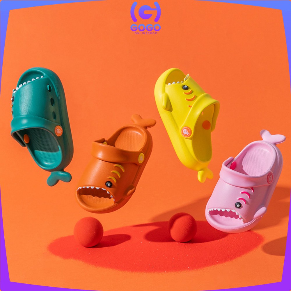 GOGO-S41 Sandal Hiu Anak Anti Slip Karakter Bayi Hiu Lucu Bisa Untuk Cewek Cowok / Selop Sendal Anak Kekinian Slide Import