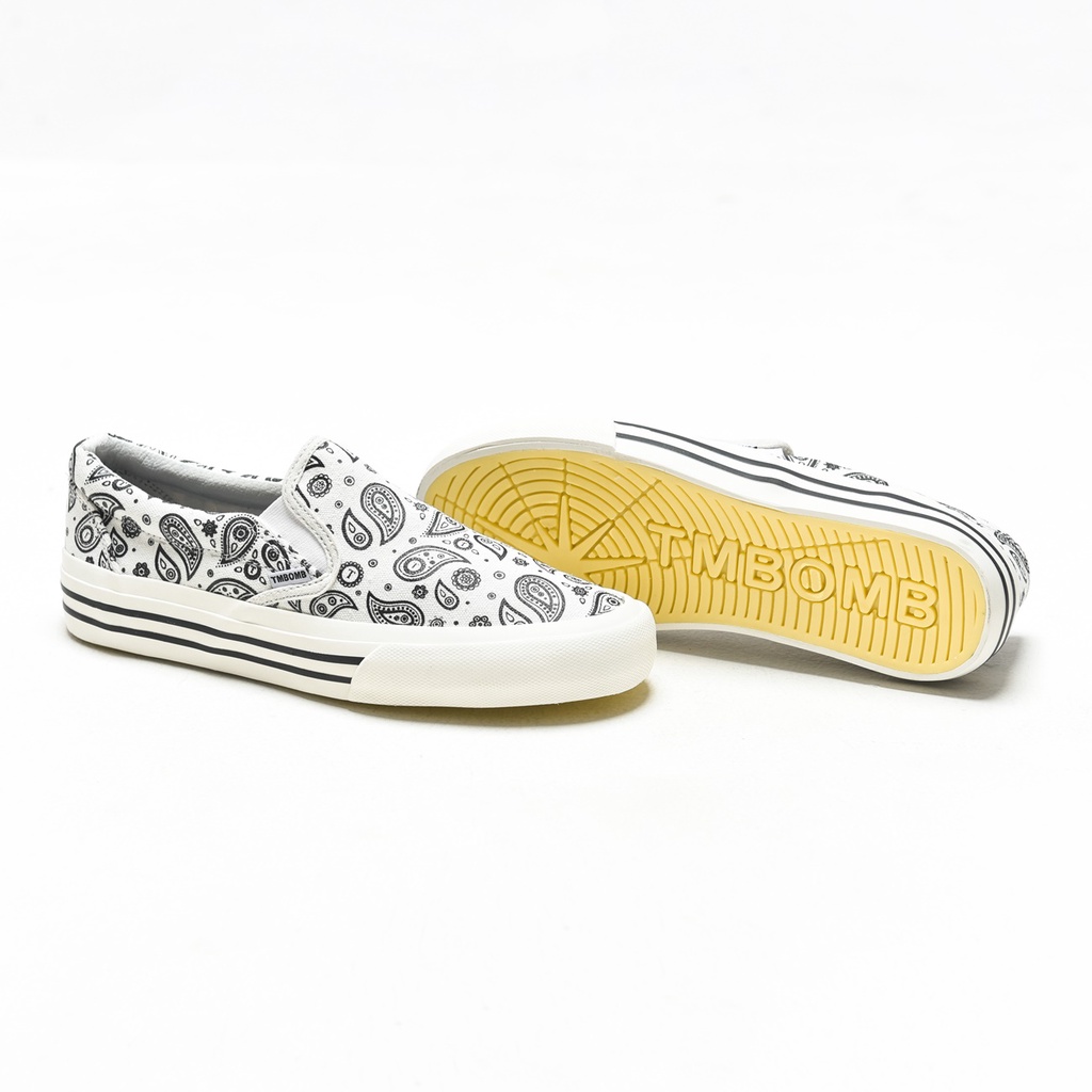 SEPATU TIMEBOMB VULCANIZED | SLIP ON PAISLEY WHITE STRIPE