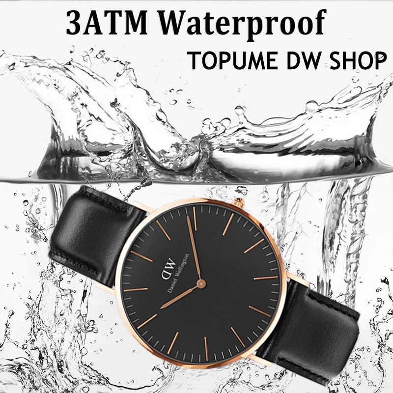 【Beli 1 Gratis 5】100% ORI Jam Dw Jam Tangan Pria Dw Original Jam Tangan Anti Air Dw Wanita Original Jam DW Kulit Jam Daniel Wellington Pria 40MM With ✔paket box + paperbag + manual✔Best Seller Jam Dw D.W Polos LS-0388DR Kulit Diameter 40mm