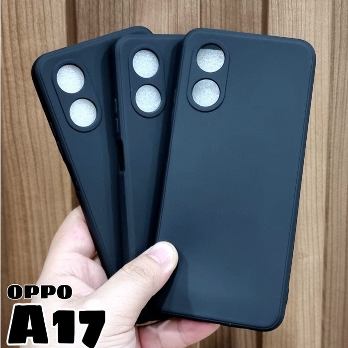 SoftCase Macaron Oppo A17/A17K TPU Black &amp; Colorful Protection Camera Anti Slip Polos