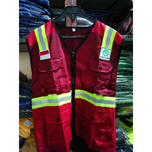 ROMPI SAFETY PREMIUM BAHAN DRILL MERAH SCOTLIGT IJO