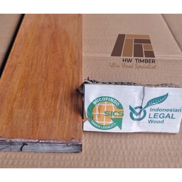 Papan Kayu Ulin Kalimantan 2cm x 10,5cm x 120cm