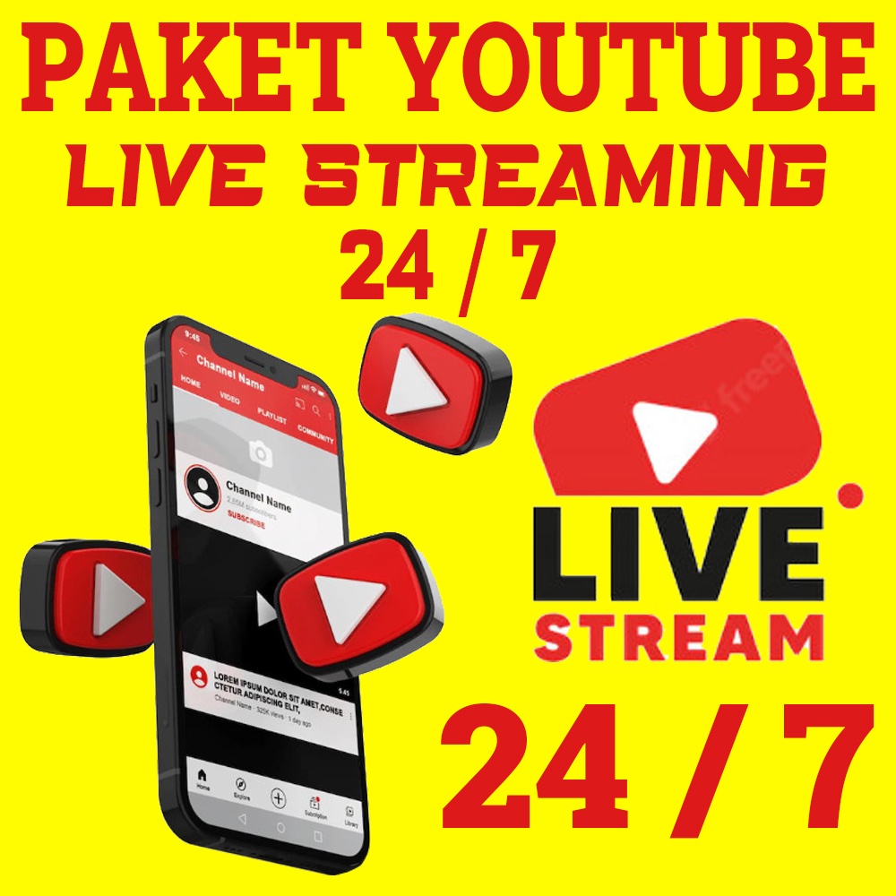 Jasa Live Streaming Youtube 24 Jam Nonstop 24/7 Murah