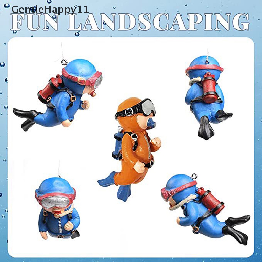Gentlehappy Miniatur Resin Frogman Aquarium Ornamen Simulasi Penyelam Ikan Aksesoris id