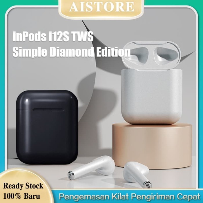 earphone New INPODS AIRPODS 12 i12S Wireless Earphone for Android iPhone - Putih terbaru gaming blue