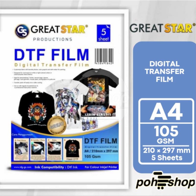 

Great Star Digital Transfer Film A4/105gsm 5s