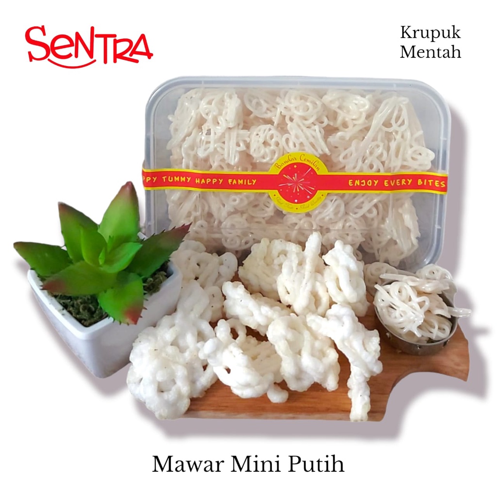 

Kerupuk Mawar Mini Putih || Kerupuk Kering Mentah Box Premium