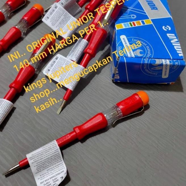 ORI UNIOR TESPEN TES PEN 140MM OBENG tes LISTRIK 140MM 140 MM UNIOR - UNIOR 140M 250V