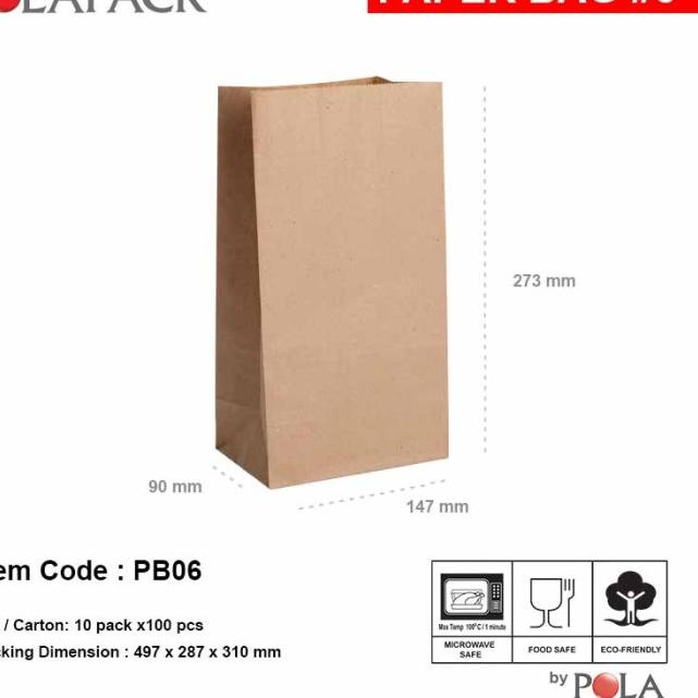 

paper bag murah / kantong kertas murah pb06- 100pcs - Coklat