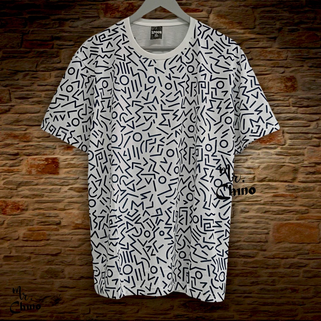 Kaos Pria Distro Motif Ancient Writings | T Shirt Putih Pria Casual Simple | Kaos Kasual Cowok Dewas