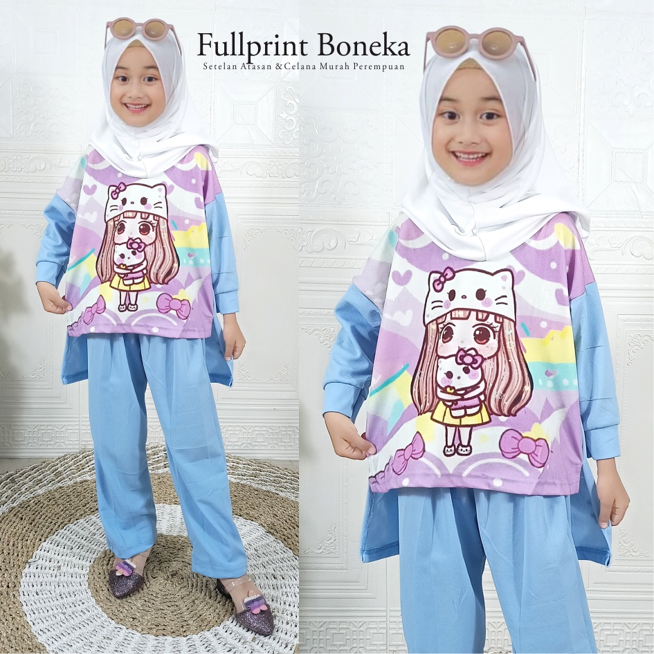 CF Kids Setelan Anak FullPrint Boneka