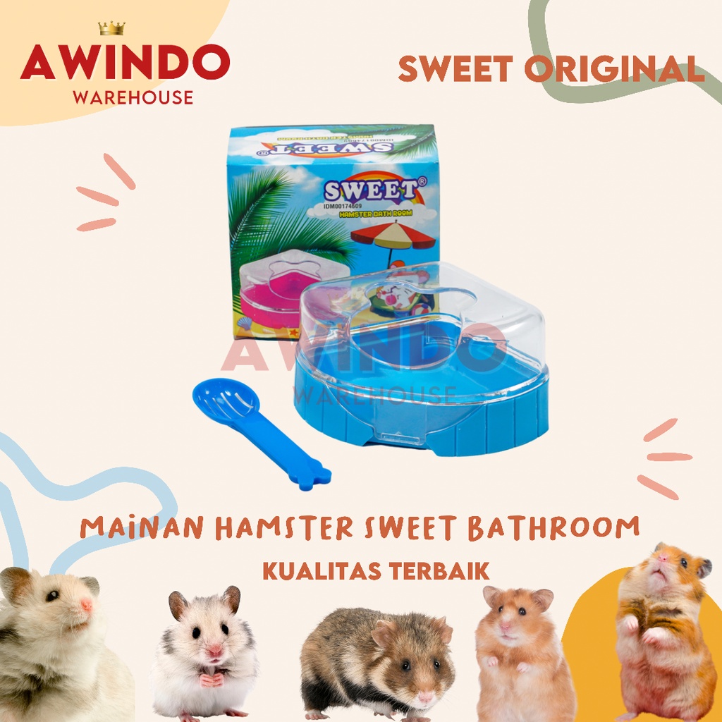 SWEET BATHROOM - Mainan Rumah Hamster Tempat Mandi Tidur Hamster Aksesoris