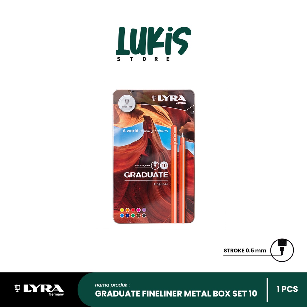 

LYRA GRADUATE Fineliner 0.5 mm SET 10 | Metal Box | 6771100