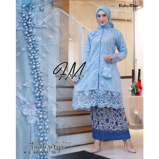 SET KEBAYA TUNIK SEROJA PAYET FULL BORDIR / KEBAYA / KEBAYA MODERN / KEBAYA WISUDA / SET KEBAYA MODERN / KEBAYA BALI / KEBAYA MELAYU / KEBAYA LAMARAN