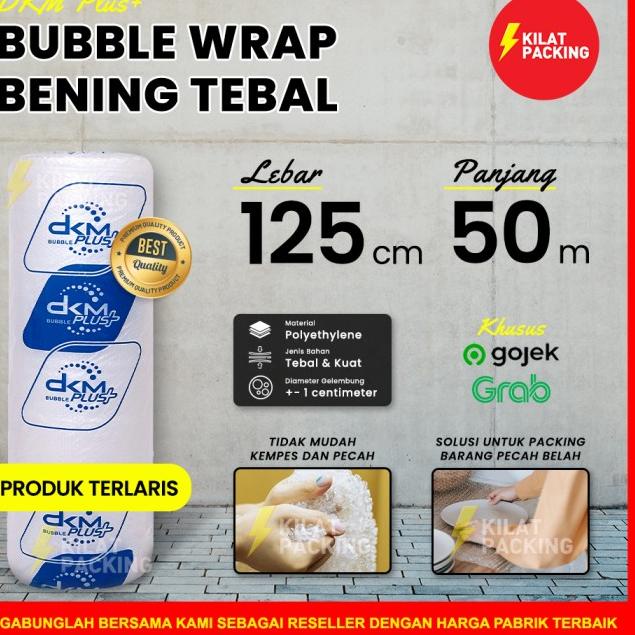 

Bubblewrap Bening Biru Murah Premium Quality 125CM x 50M (OJOL)