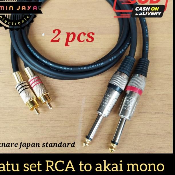 Jack rca to jack akai kabel canare 2 meter - 2 meter