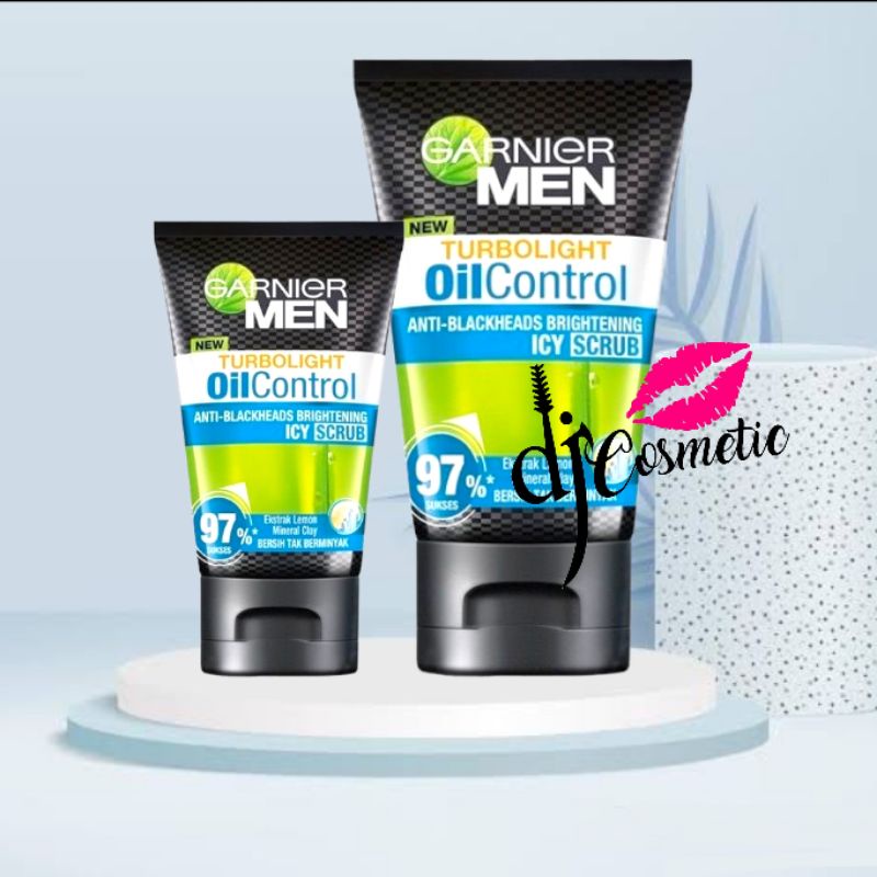 Garnier Men Turbo Light Oil Control Icy Scrub Anti Blackheads Brightening 50ml | 100ml | Face Wash Scrub