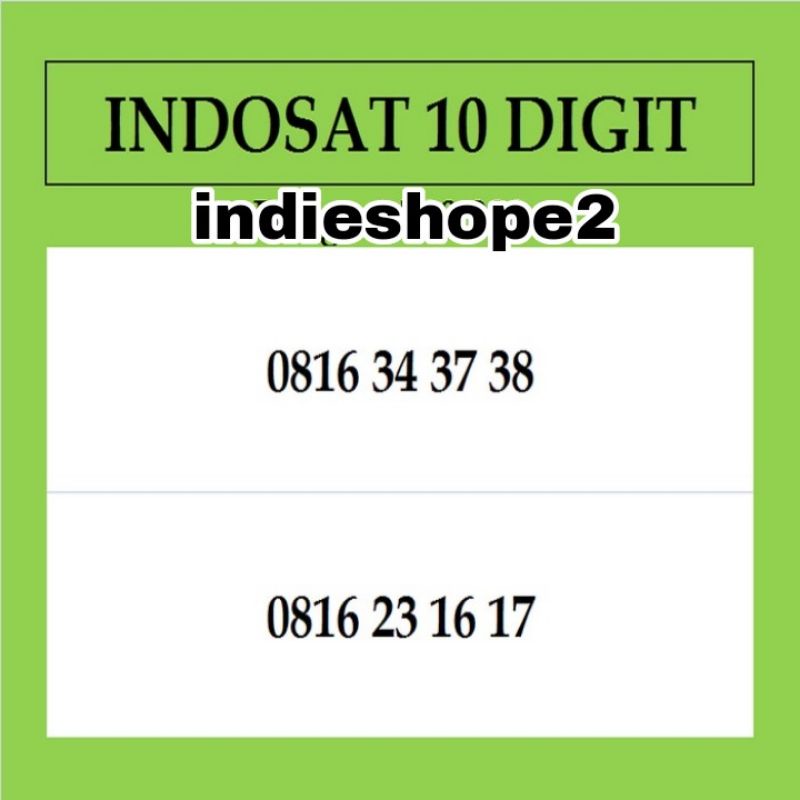 Nomor Cantik Indosat Ooredoo10 Digit 4G LTE Kartu Perdana Im3