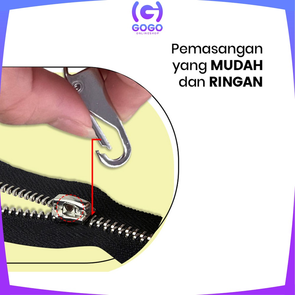 GOGO-C637 Pengait Restleting Universal Zipper Cantelan Gantungan serbaguna / Cantelan Alat Penarik Sleting Bisa Dilepas Pasang