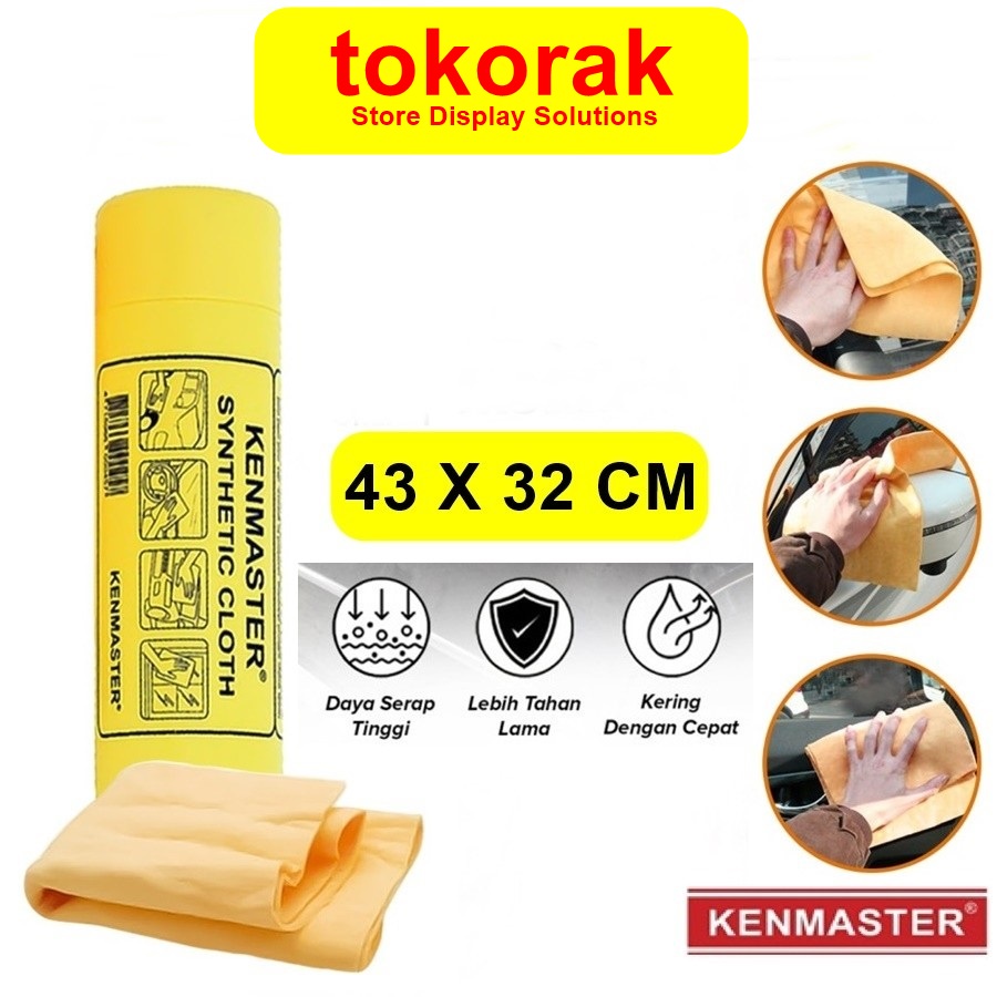 KAIN LAP KANEBO MOBIL KENMASTER REFILL 43X32 PLAS CHAMOIS BESAR YELLOW