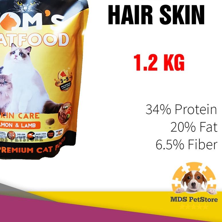 Tom's Cat Food Hair and Skin Care 1.2 Kg | makanan kucing toms cat tomcat 1.2kg 1,2 1,2kg