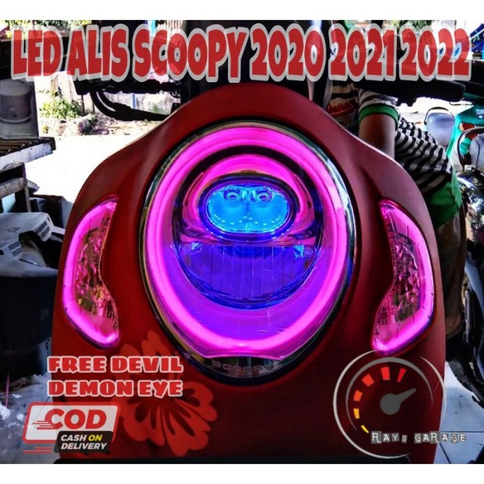 ALIS scoopy bintik demon 2022 no 2020 devil eye motor LAMPU scoopy SEI
