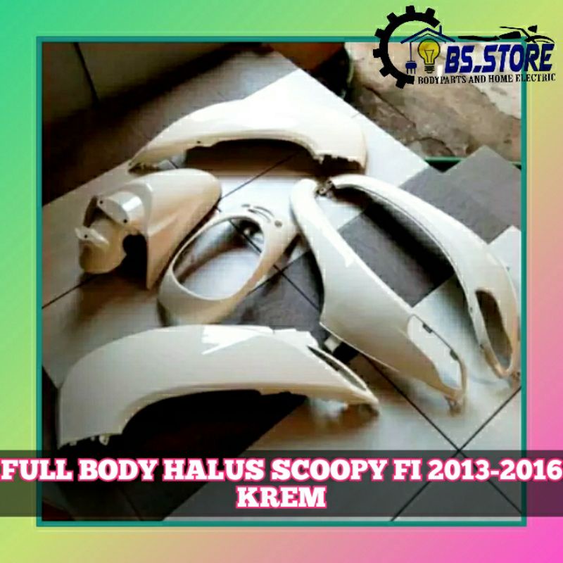 COVER BODY SET FULL BODY HALUS  SCOOPY FI LAMA 2103 2014 2015 2016  | FULL BODY SCOOPY FI KREM 2013 2014 2015 2016 | TAMENG COVER LAMPU SCOOPY FI | SPAKBOR DEPAM SCOOPY FI | BODY BELAKANG BODY SCOOPY FI | FULL  BODY HALUS SCOOPY FI KREM