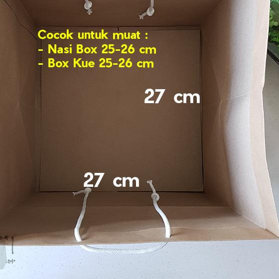 

Paper Bag Kue/Cake/Nasi/Bento Box Polos Kraft Coklat 27 x 27 x 27