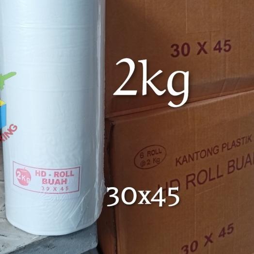 

Kantong Buah Sayur Telur Plastik Fotocopy HD Rol 30x45 supermarket 2kg