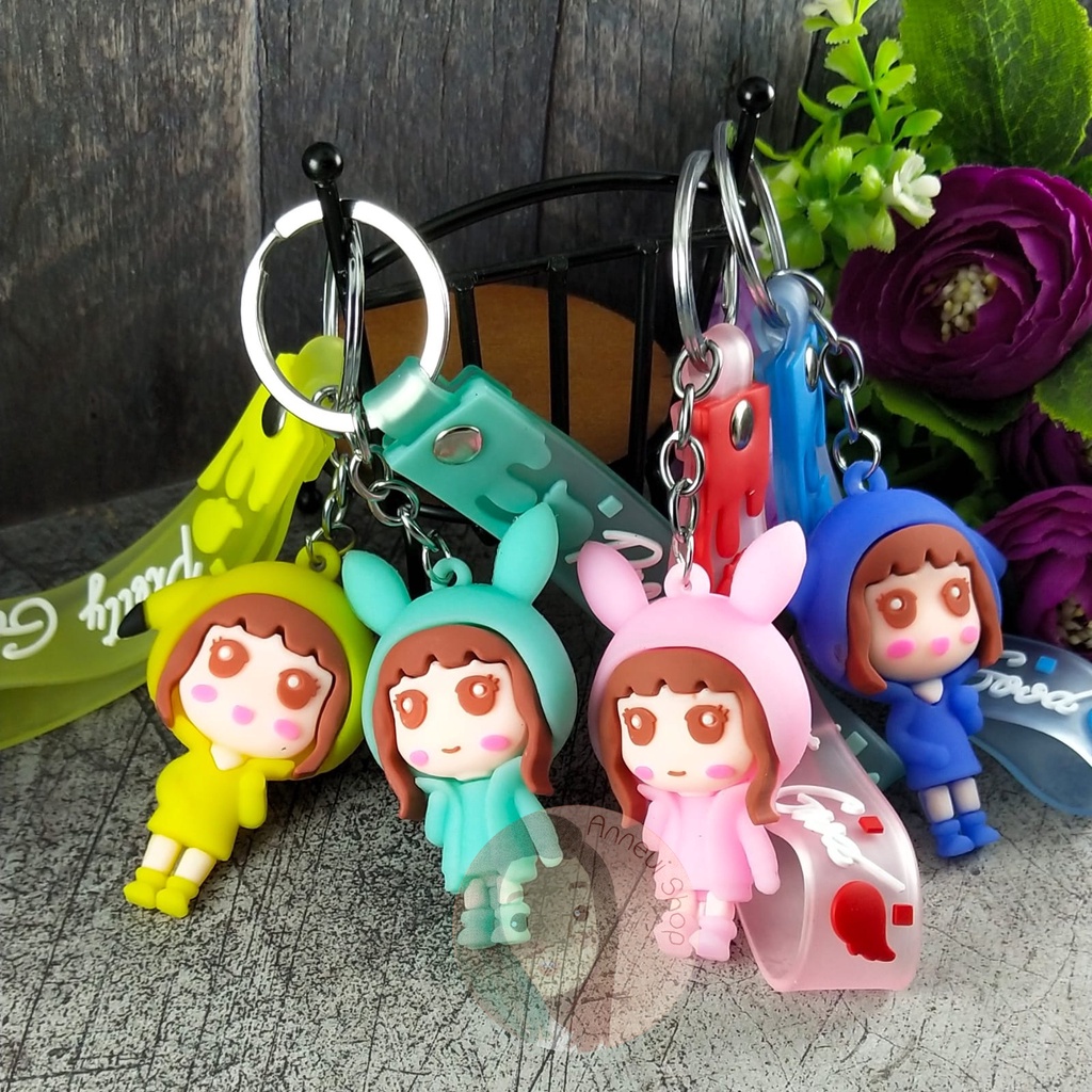 BKK0017 - Gantungan Kunci Pikachu Girl Pikagirl Character Keychain Key Chain Gantungan Tas Kotak Pensil Charm Stationery Kpop Korea