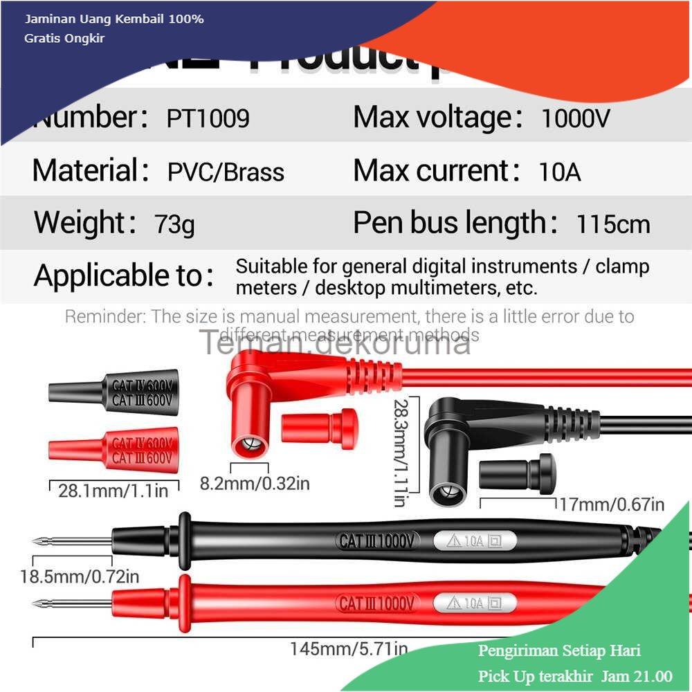 TD - PR2 ANENG Kabel Digital Multimeter Test Lead Retardant 10A 1000V - PT1009