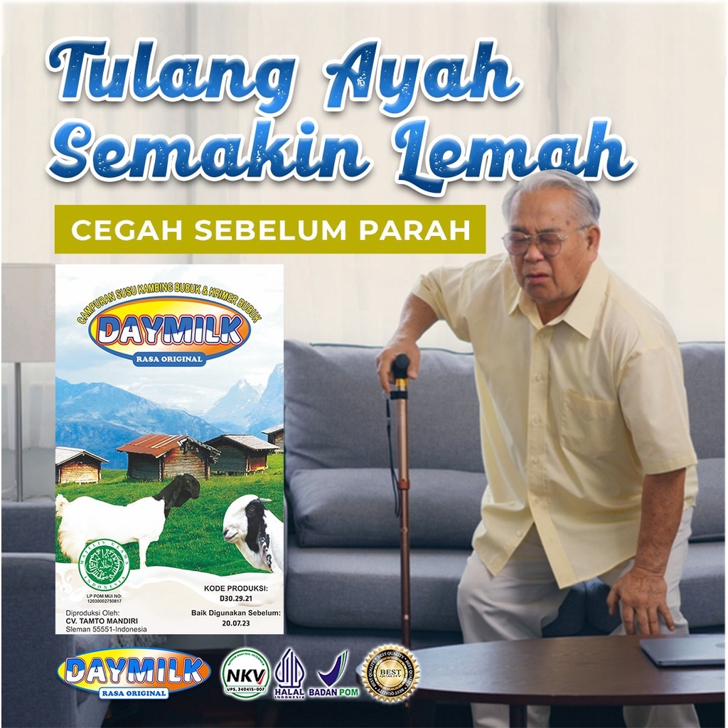 

DAYMILK Susu Kambing - Susu Kambing Etawa Bubuk - Tidak Bau Prengus - Baik untuk Obat Asam Lambung - Nyeri Sendi - HALAL - BPOM - COD - Netto 200 gram