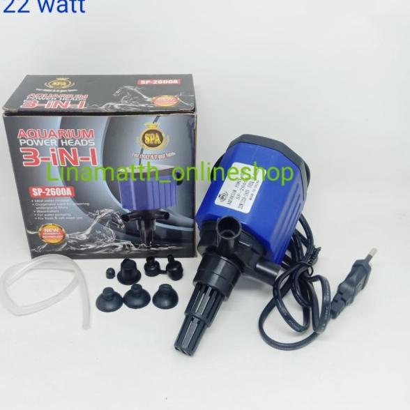 Aquarium Power Heads 3in1 SP-2600A SPA Pompa Air Celup Aquarium - Hitam