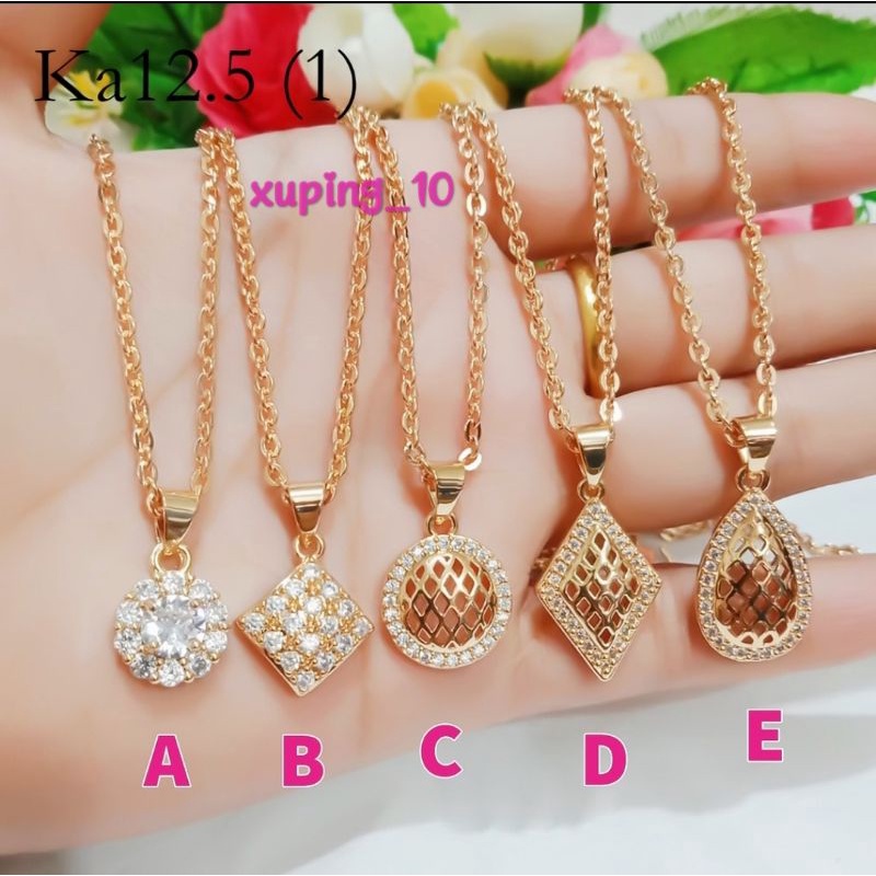 Kalung Xuping Lapis Emas Beragam Bentuk Model Liontin Free Kalung full Nuri 24K