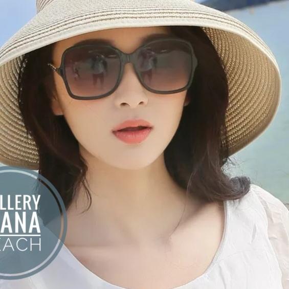 topi lebar rajut import - Hitam