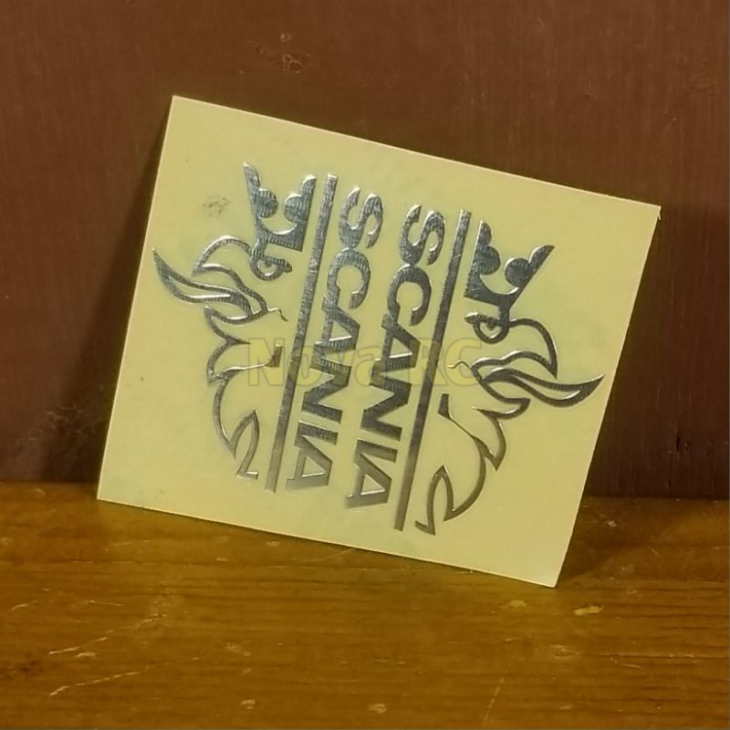 Stiker logam untuk samping pintu kanan kiri SCANIA king rc truck 1/14